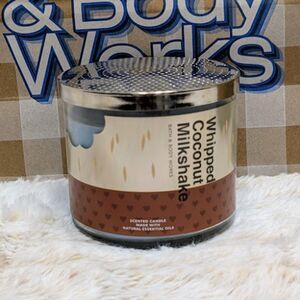 Bath & Body Works BBW Whipped Coconut Milkshake 3 Wick Scented Candle